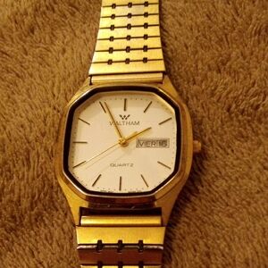 Waltham Gold and White Quartz Watch